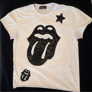 Women’s White and Black Graphic Tee